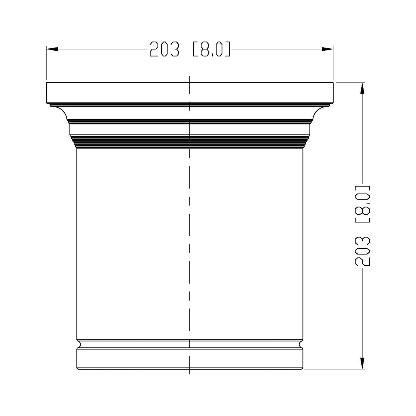 Bentley LED Flush Mount Ceiling Light - line drawing.