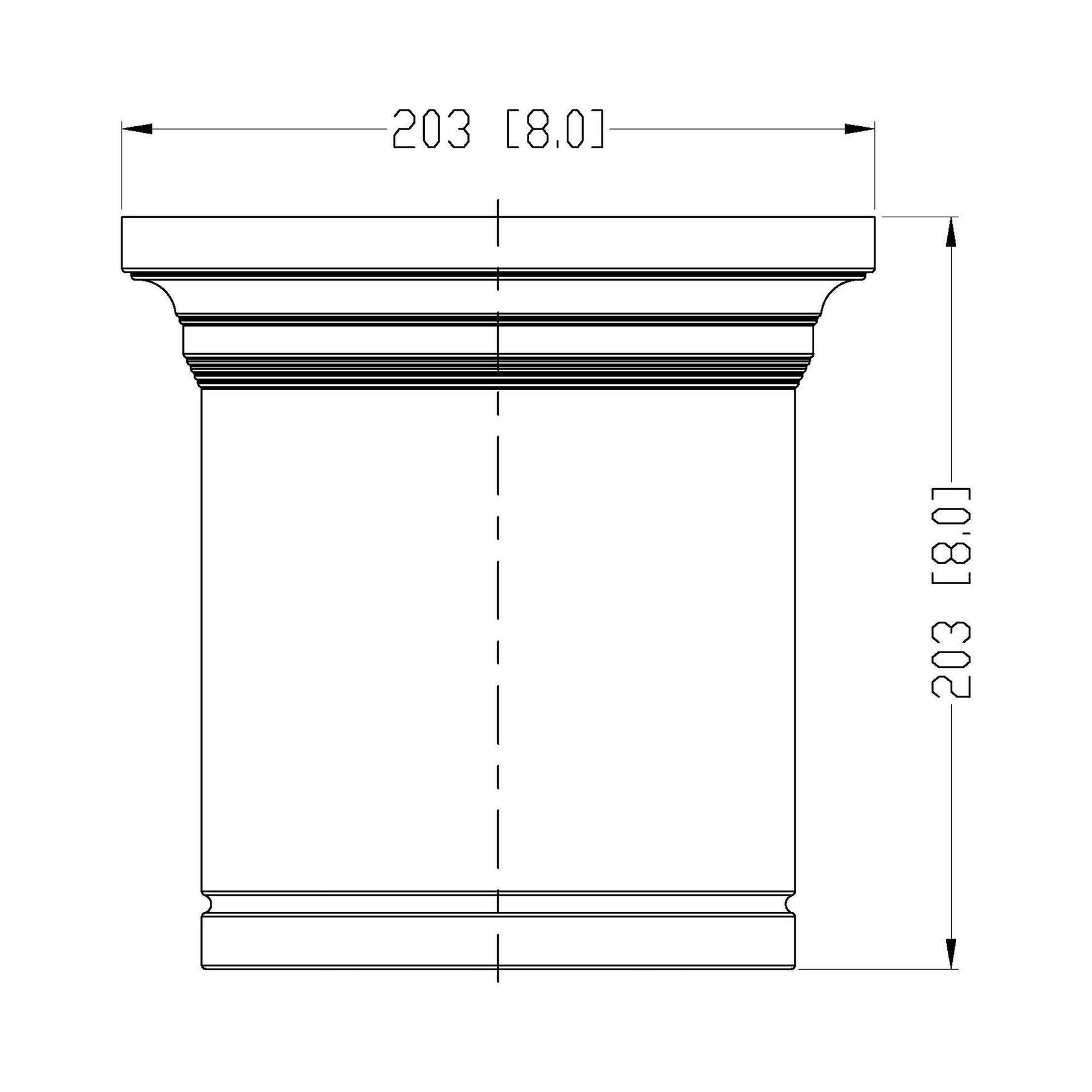 Bentley LED Flush Mount Ceiling Light - line drawing.