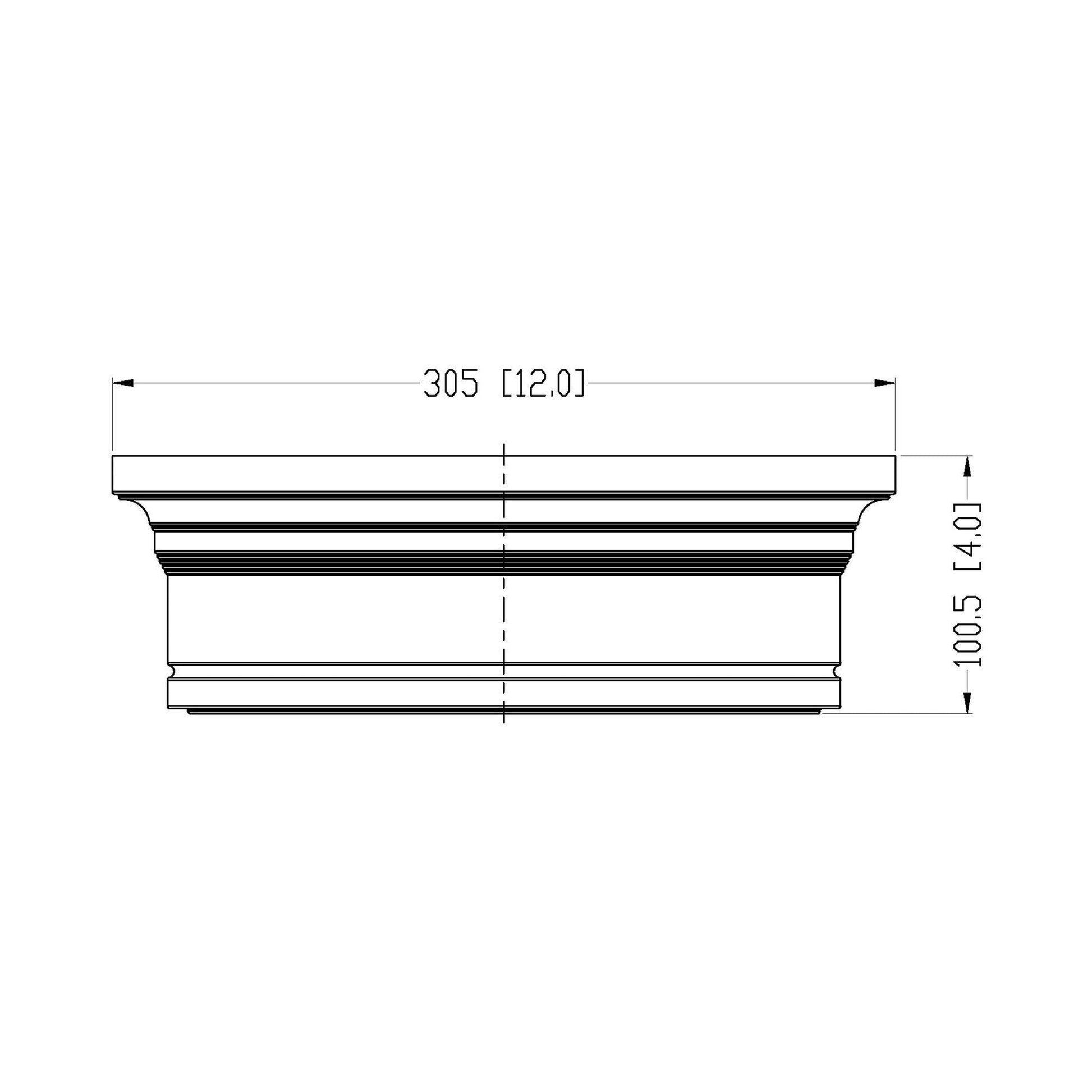 Bentley LED Flush Mount Ceiling Light - line drawing.