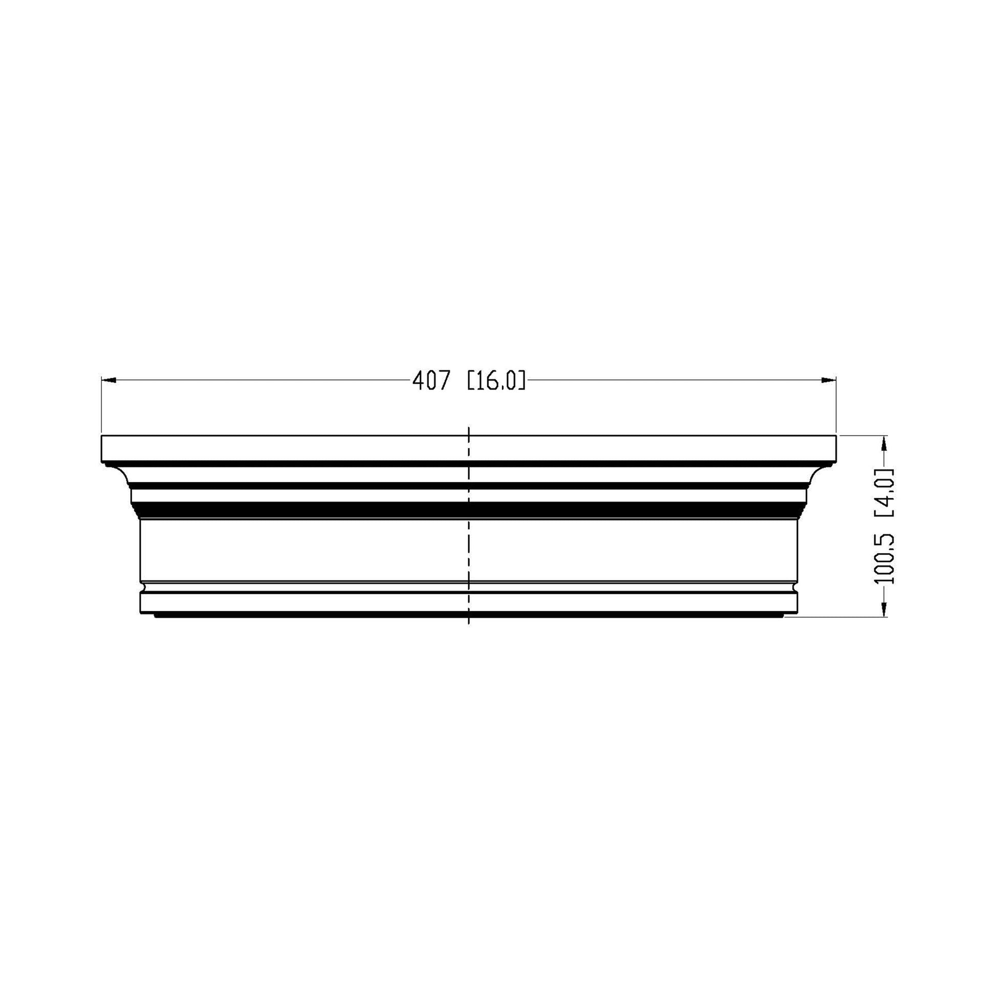 Bentley LED Flush Mount Ceiling Light - line drawing.