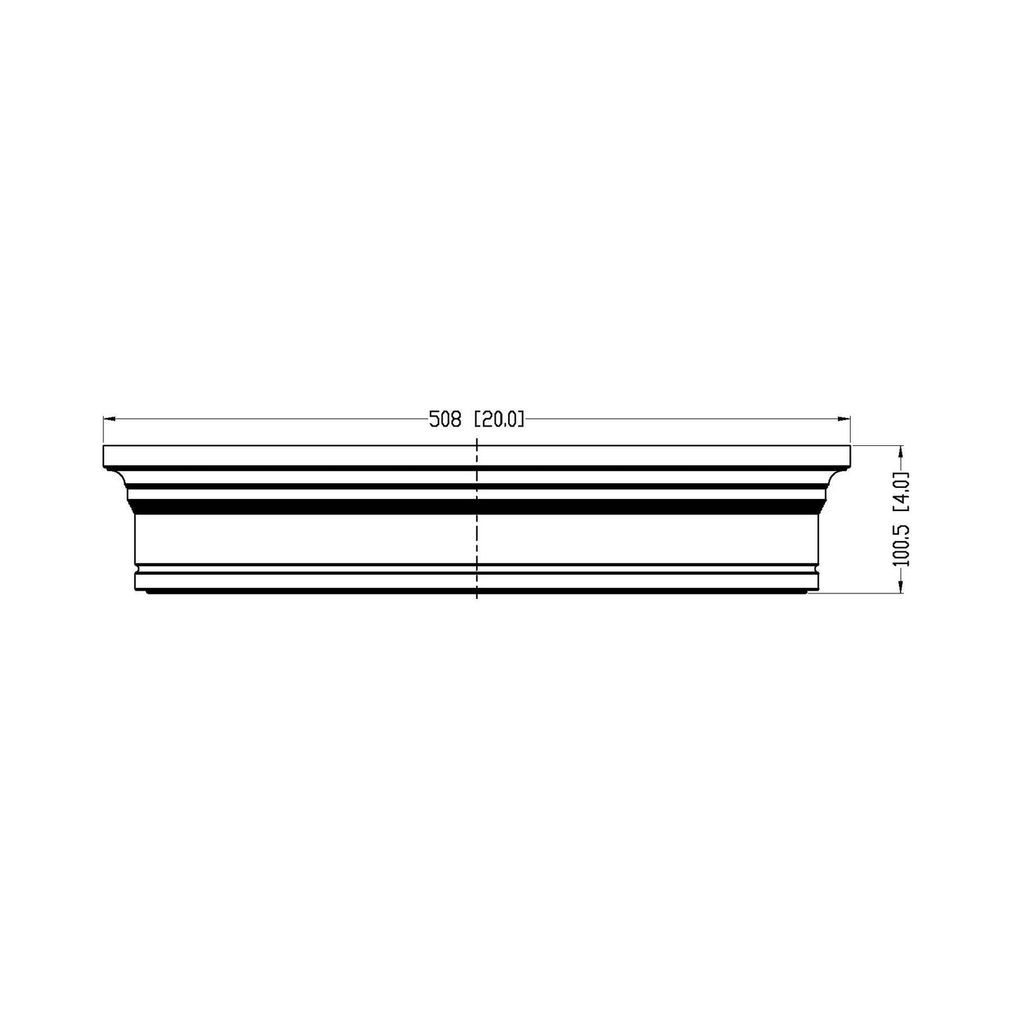Bentley LED Flush Mount Ceiling Light - line drawing.