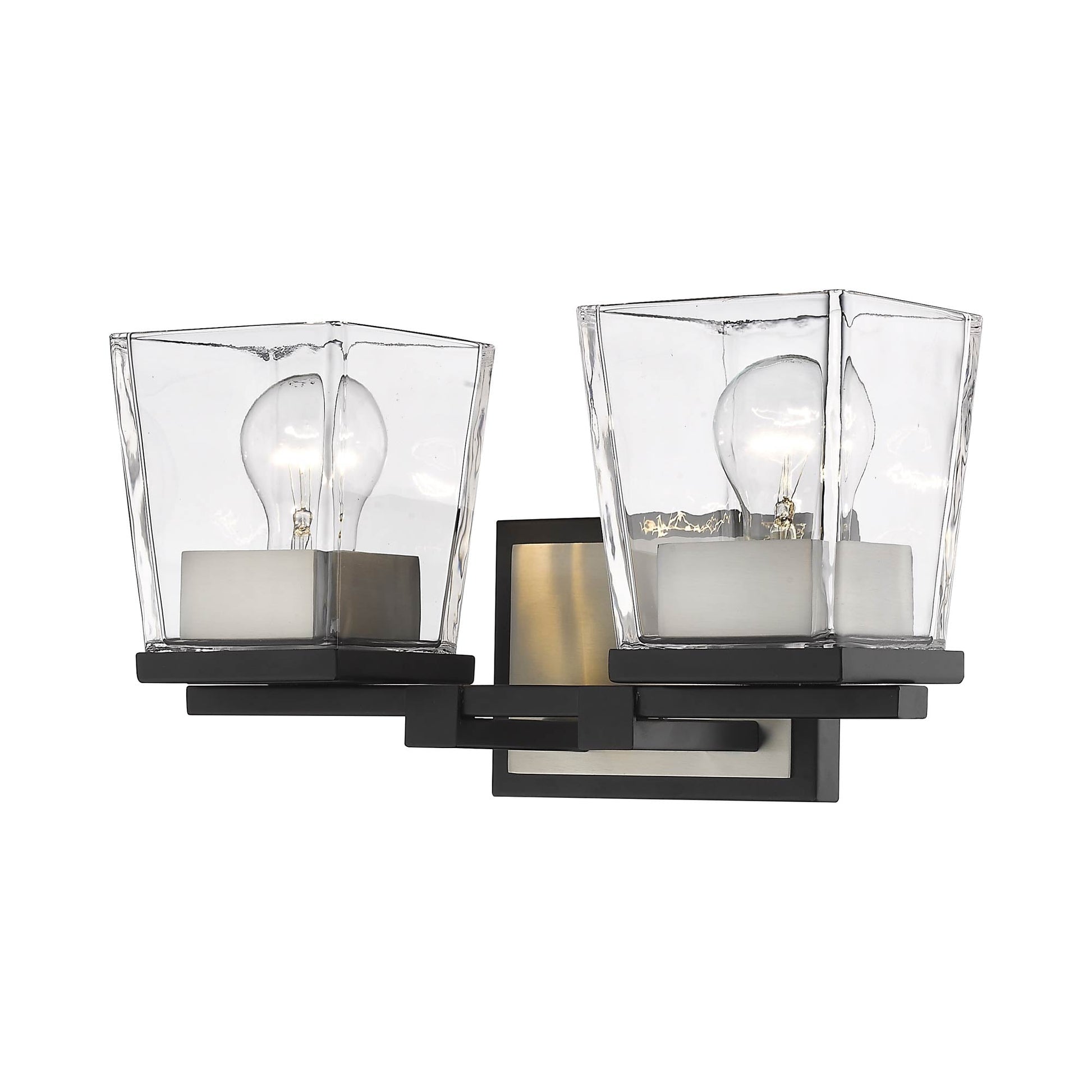 Bleeker Street Bath Vanity Light in Matte Black/Brushed Nickel (2-Light).