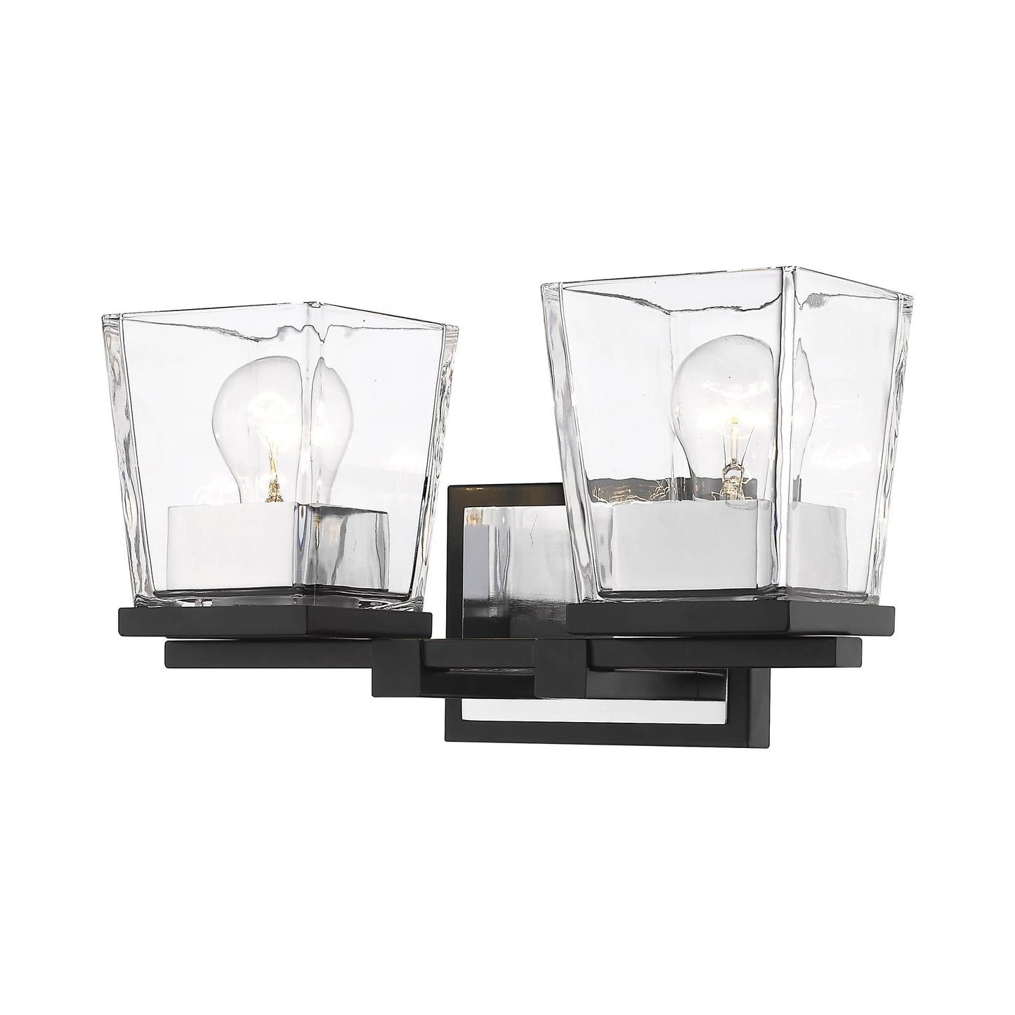 Bleeker Street Bath Vanity Light in Matte Black/Chrome (2-Light).
