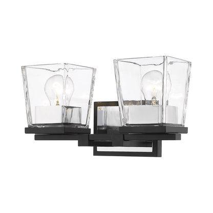 Bleeker Street Bath Vanity Light in Matte Black/Chrome (2-Light).