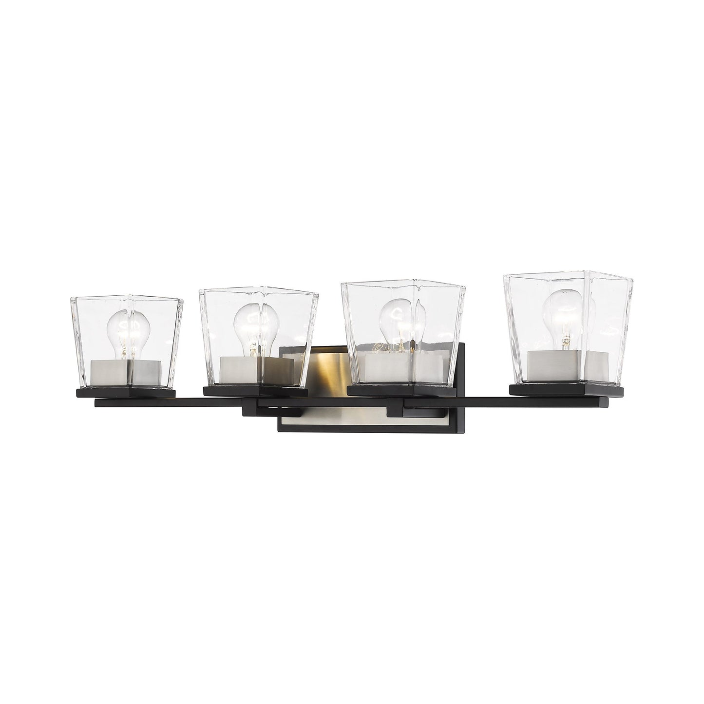 Bleeker Street Bath Vanity Light in Matte Black/Brushed Nickel (4-Light).
