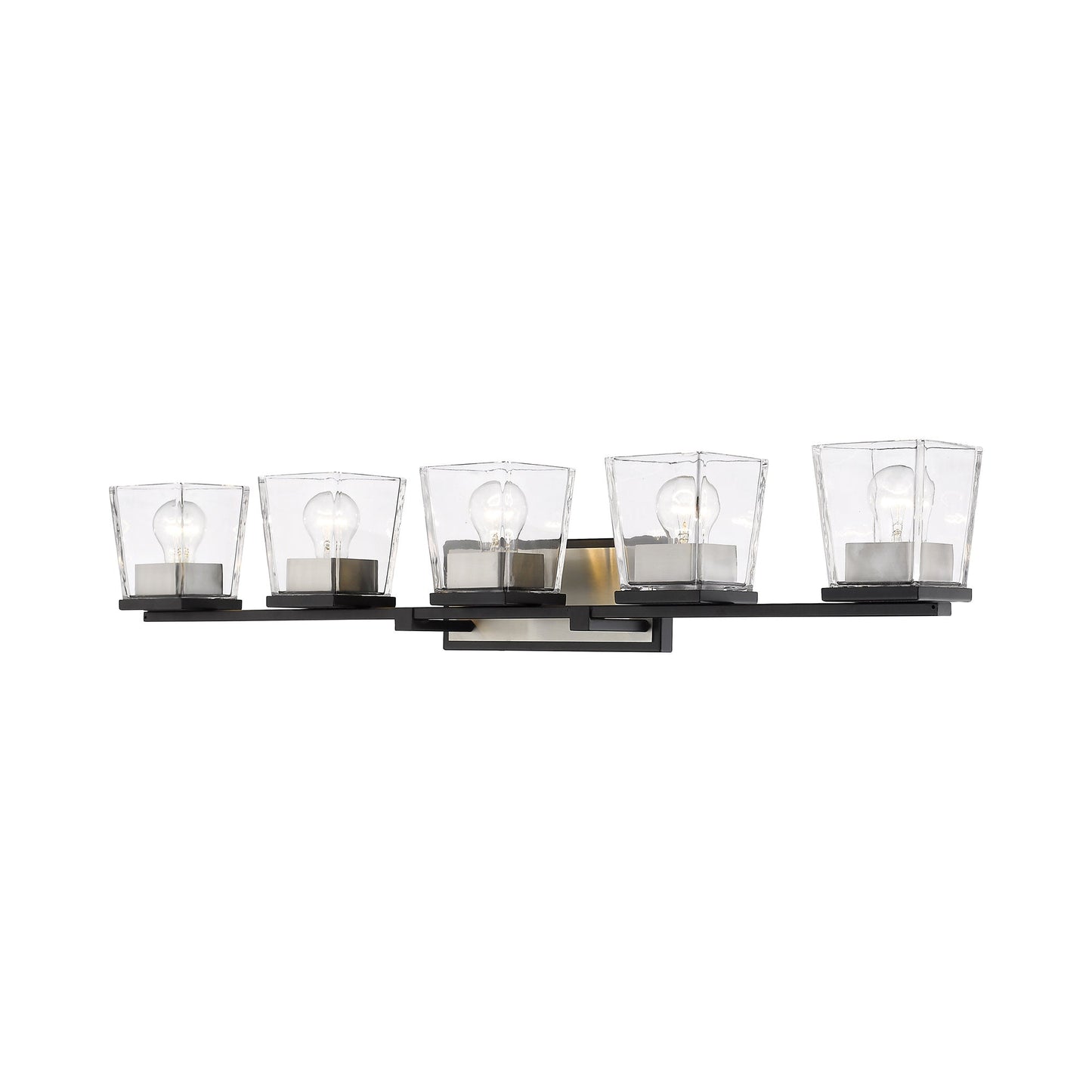 Bleeker Street Bath Vanity Light in Matte Black/Brushed Nickel (5-Light).