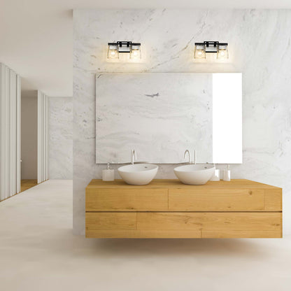 Bleeker Street Bath Vanity Light in bathroom.