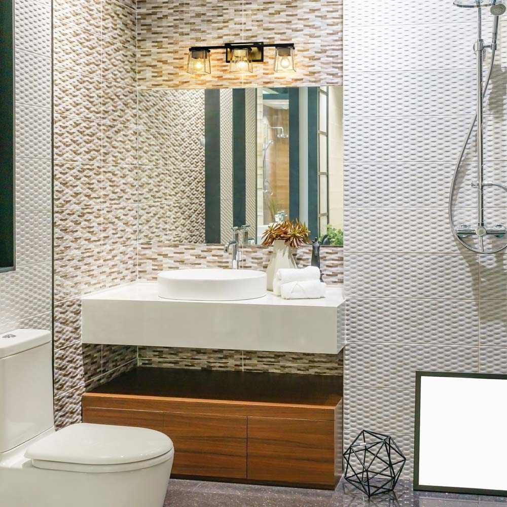 Bleeker Street Bath Vanity Light in bathroom.