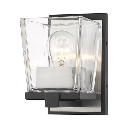 Bleeker Street Bath Wall Light in Matte Black/Brushed Nickel.