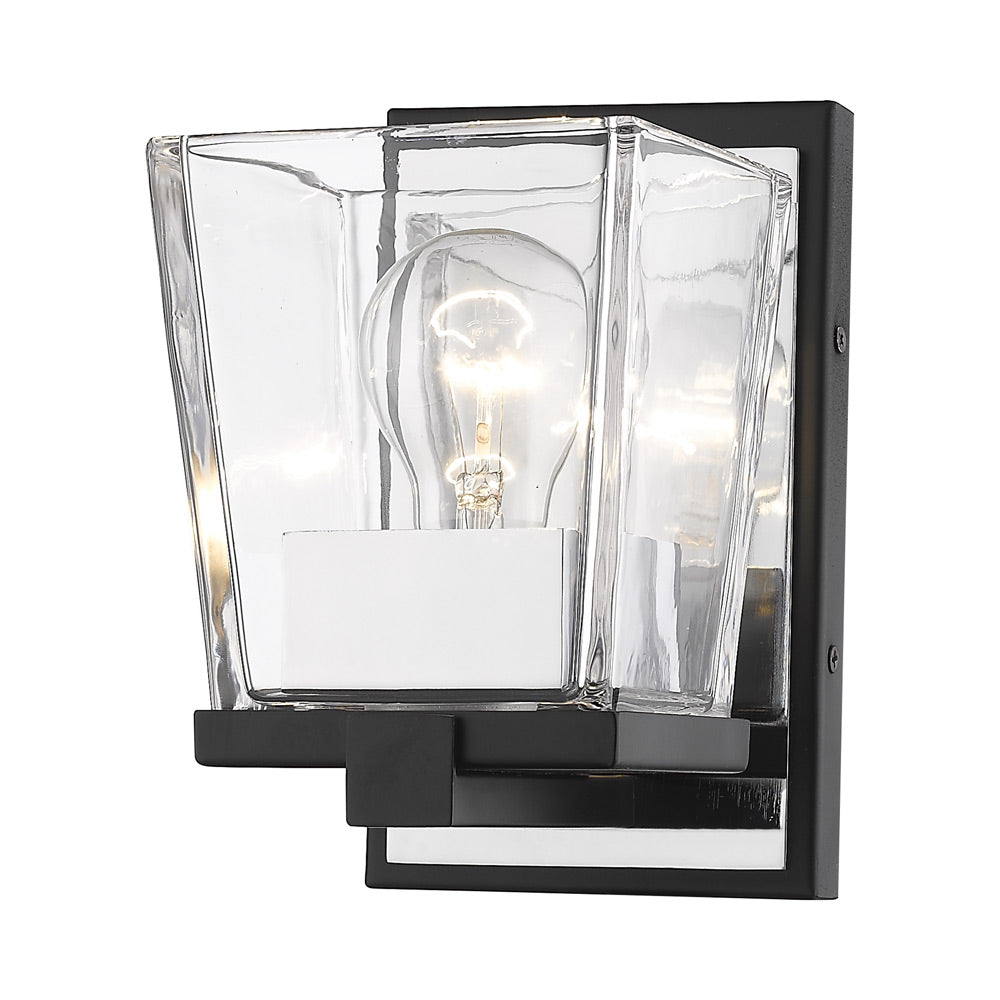 Bleeker Street Bath Wall Light in Matte Black/Chrome.