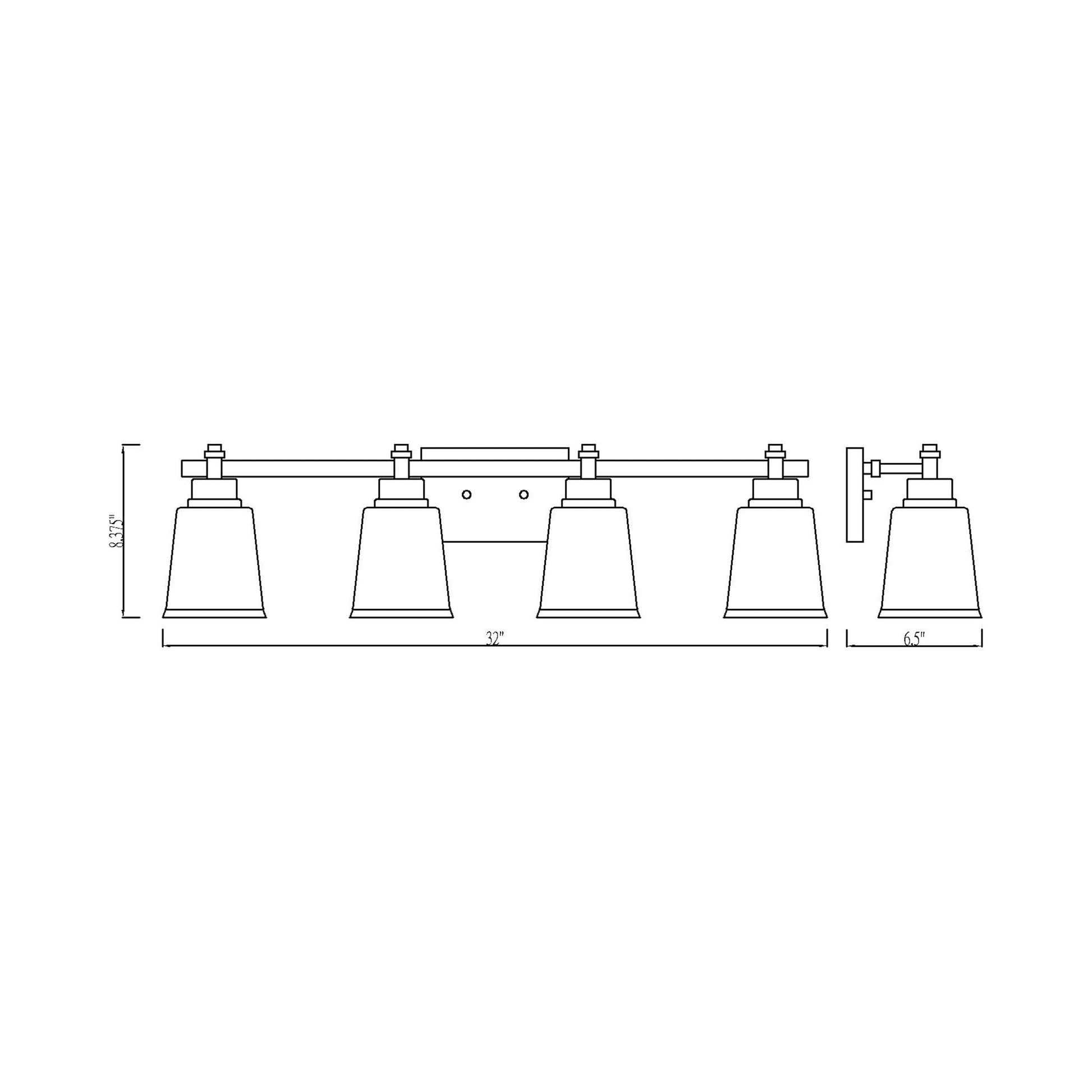Bohin Bath Vanity Light - line drawing.