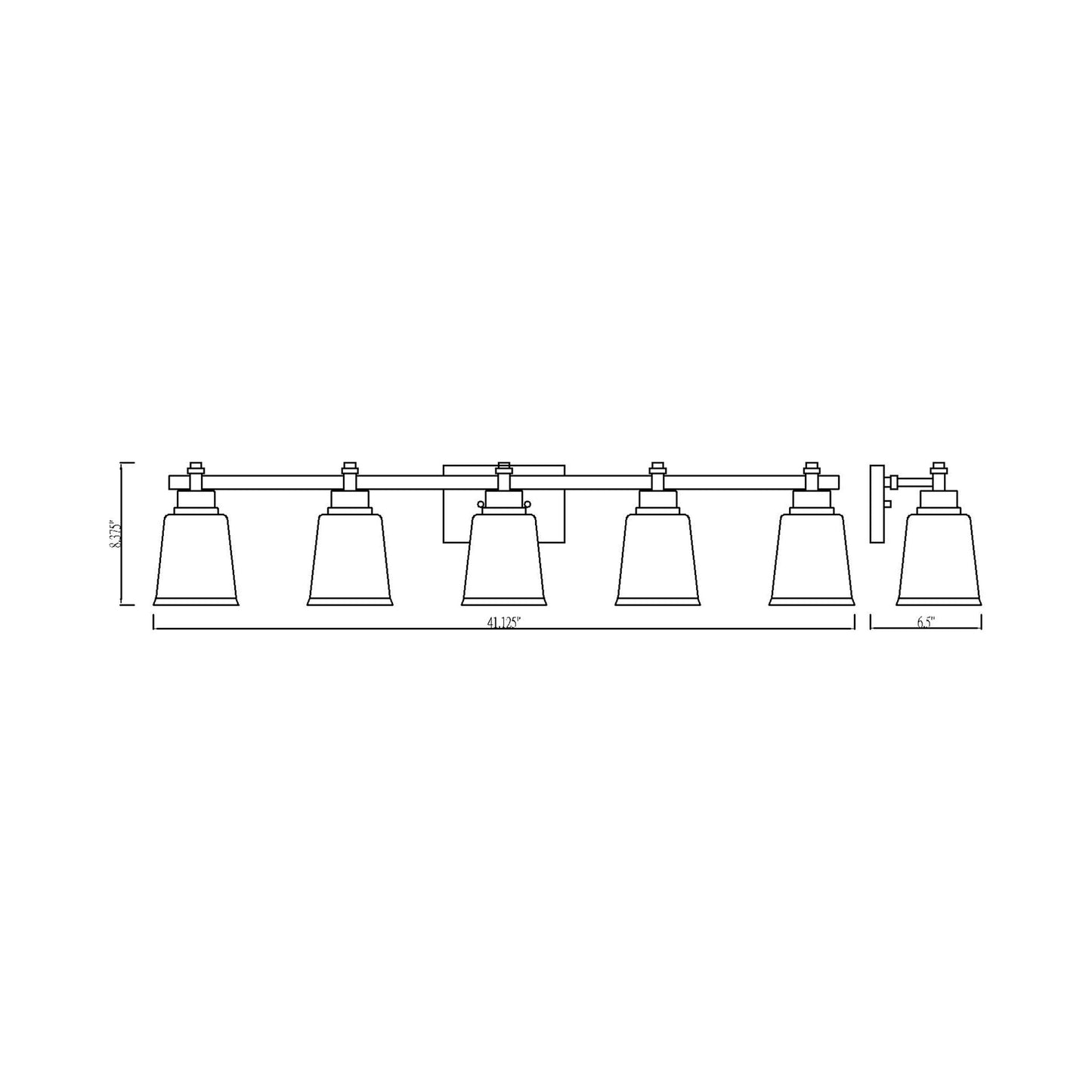 Bohin Bath Vanity Light - line drawing.