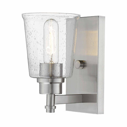 Bohin Bath Wall Light in Brushed Nickel.