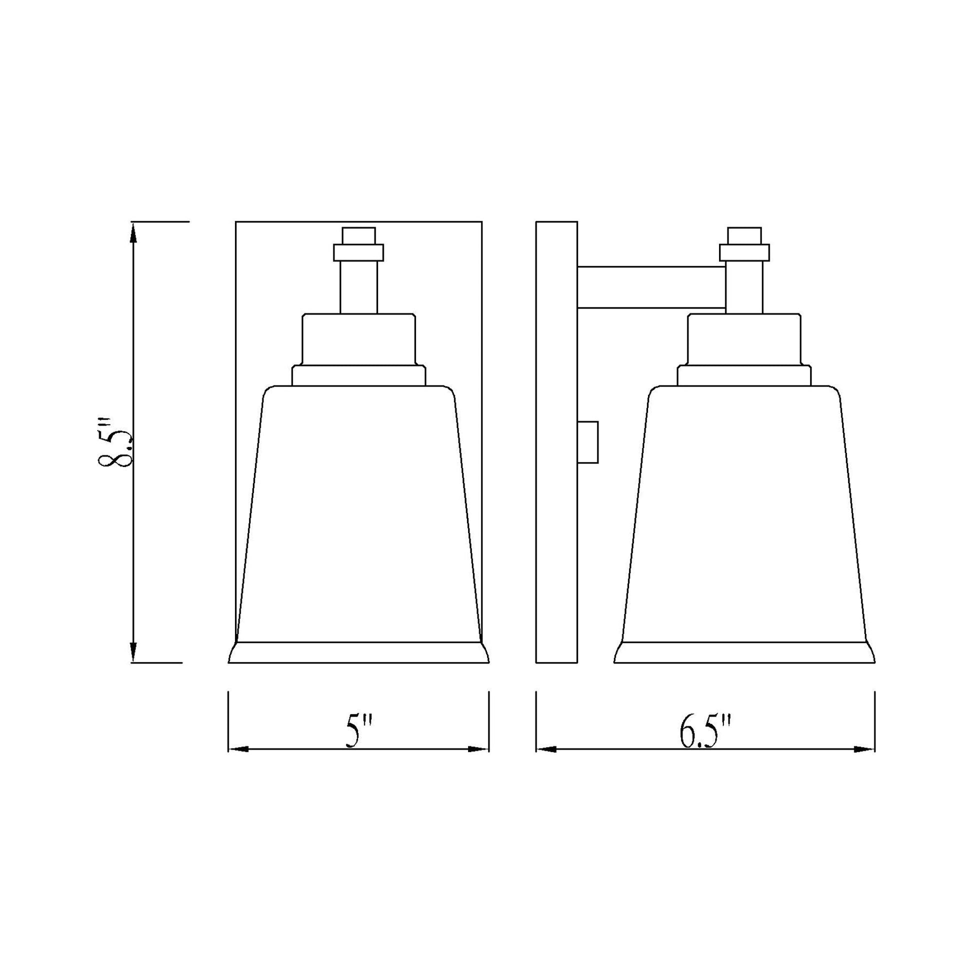 Bohin Bath Wall Light - line drawing.
