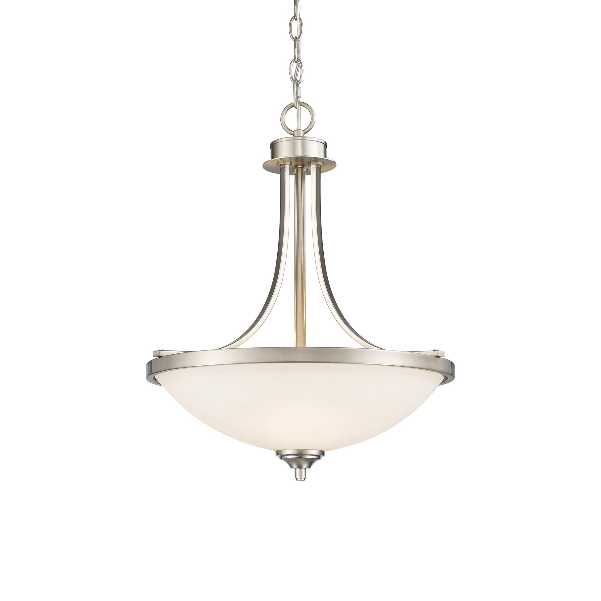 Bordeaux Pendant Light in Brushed Nickel.