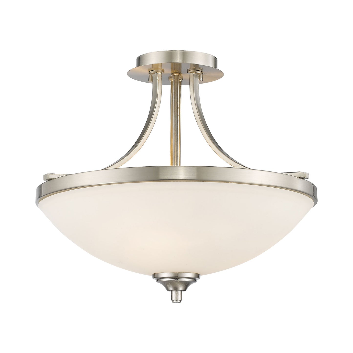 Bordeaux Semi Flush Mount Ceiling Light in Brushed Nickel.