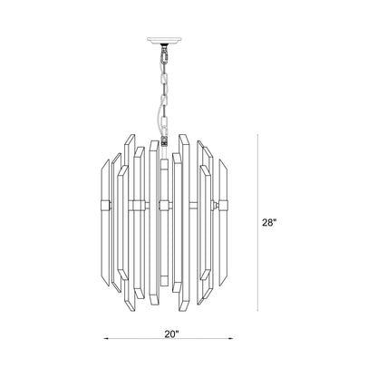 Bova Chandelier - line drawing.