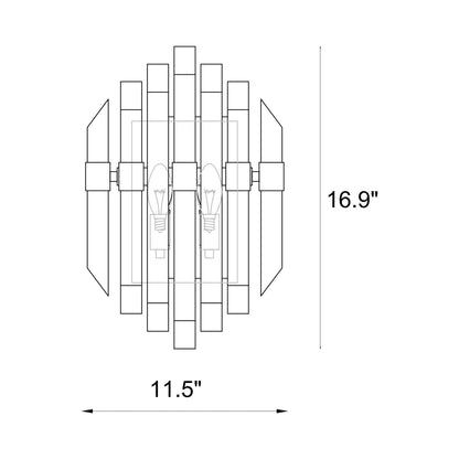Bova Wall Light - line drawing.