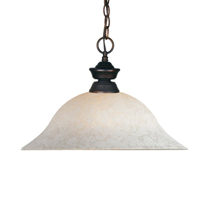 Z-Lite Bowl Pendant Light in Olde Bronze (White Mottle).