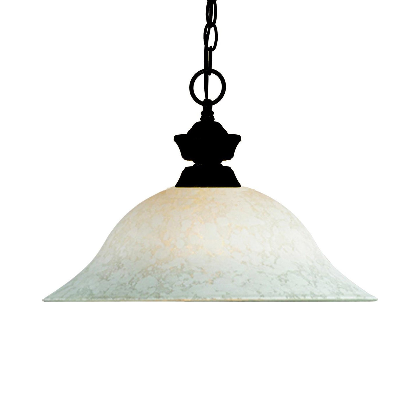 Z-Lite Bowl Pendant Light in Bronze (White Mottle ).