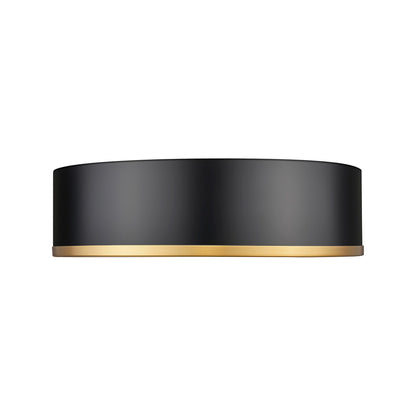 Bradley LED Flush Mount Ceiling Light in Matte Black (16-Inch).