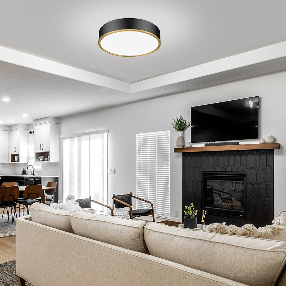 Bradley LED Flush Mount Ceiling Light in living room.