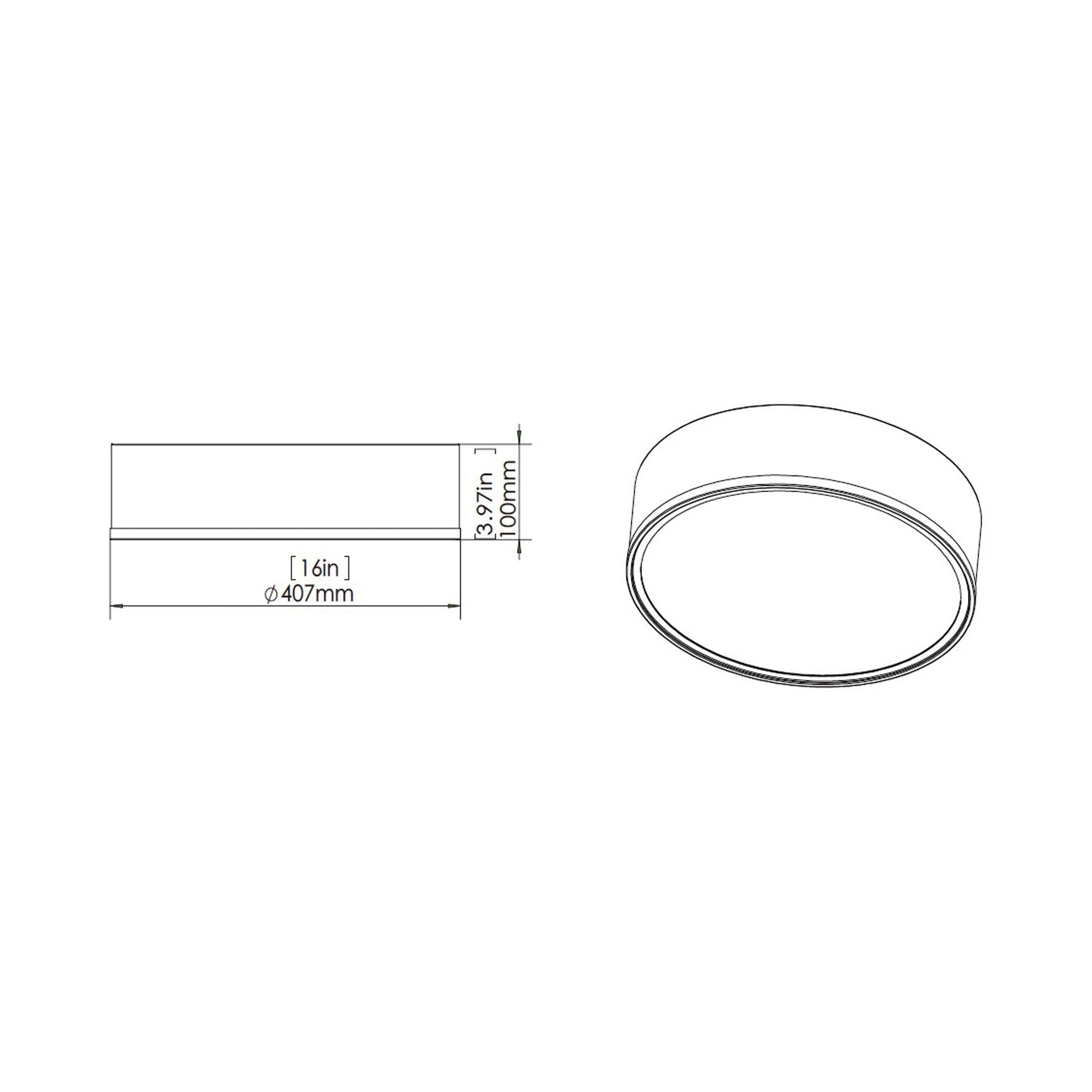 Bradley LED Flush Mount Ceiling Light - line drawing.