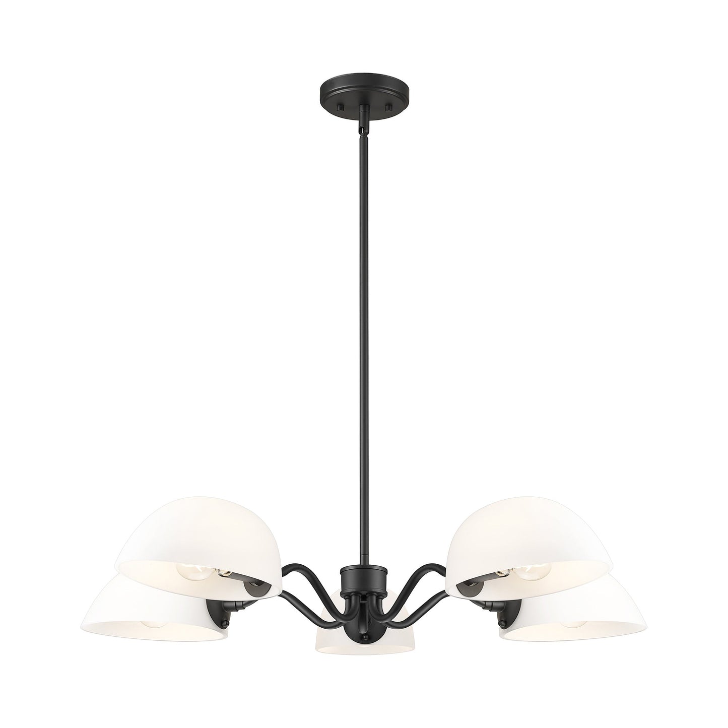 Breton Chandelier in Matte Black (5-Light).