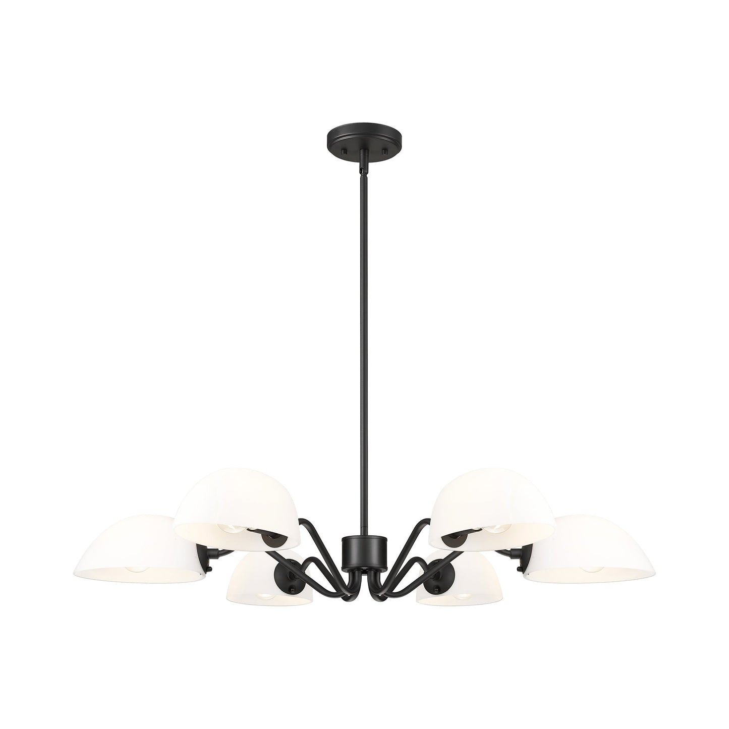 Breton Chandelier in Matte Black (6-Light).