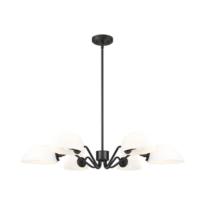 Breton Chandelier in Matte Black (6-Light).