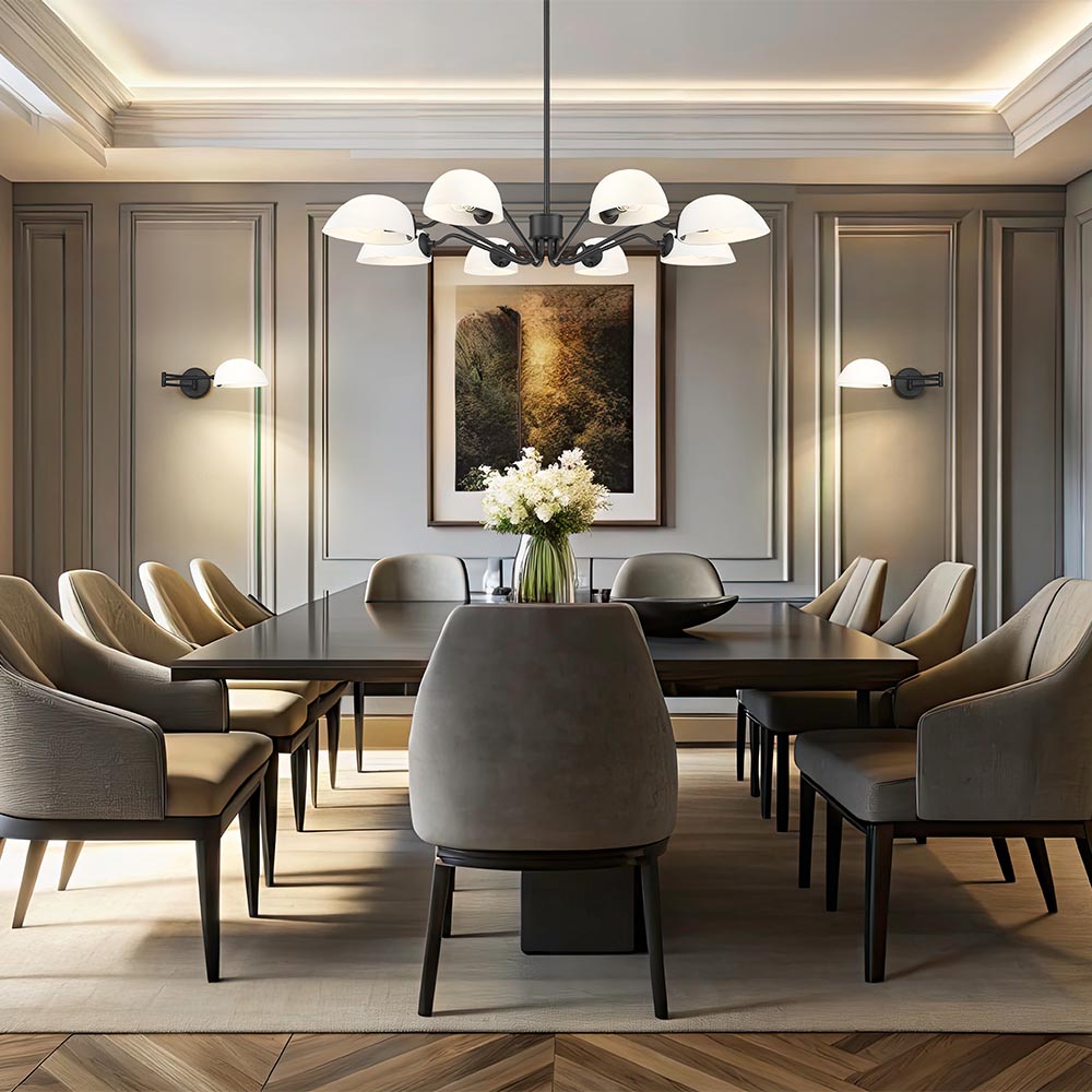 Breton Chandelier in dining room.