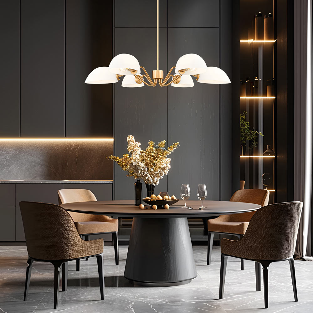 Breton Chandelier in dining room.