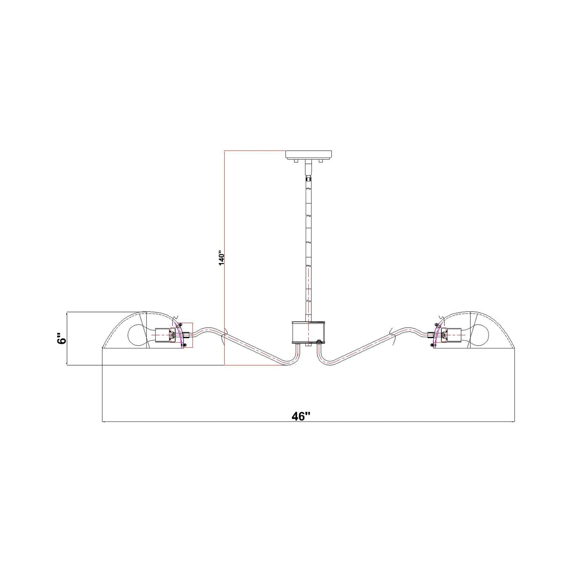 Breton Chandelier - line drawing.