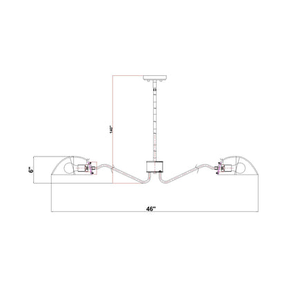 Breton Chandelier - line drawing.
