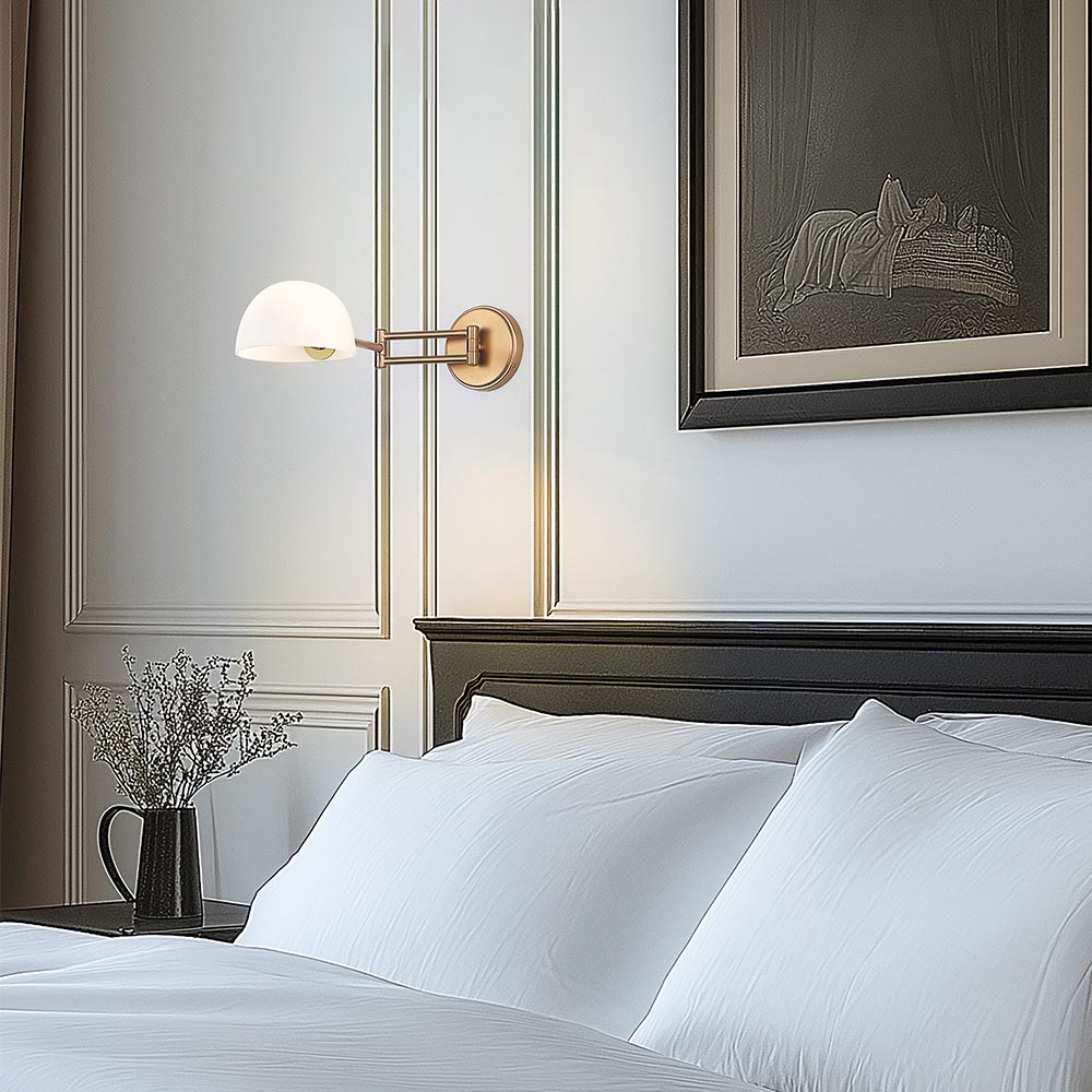 Breton Wall Light in bedroom.