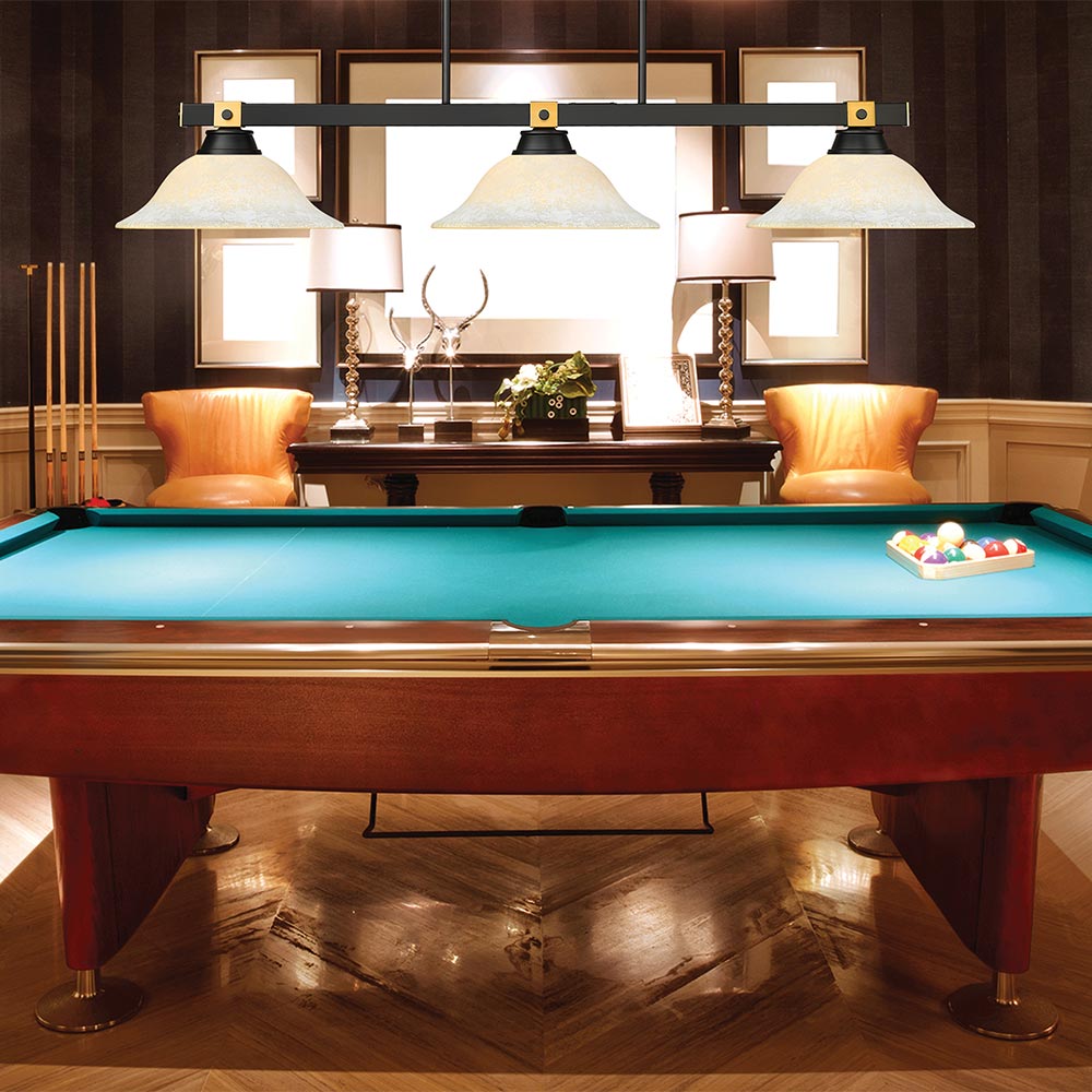 Bronte Billiard Pendant Light in game room.