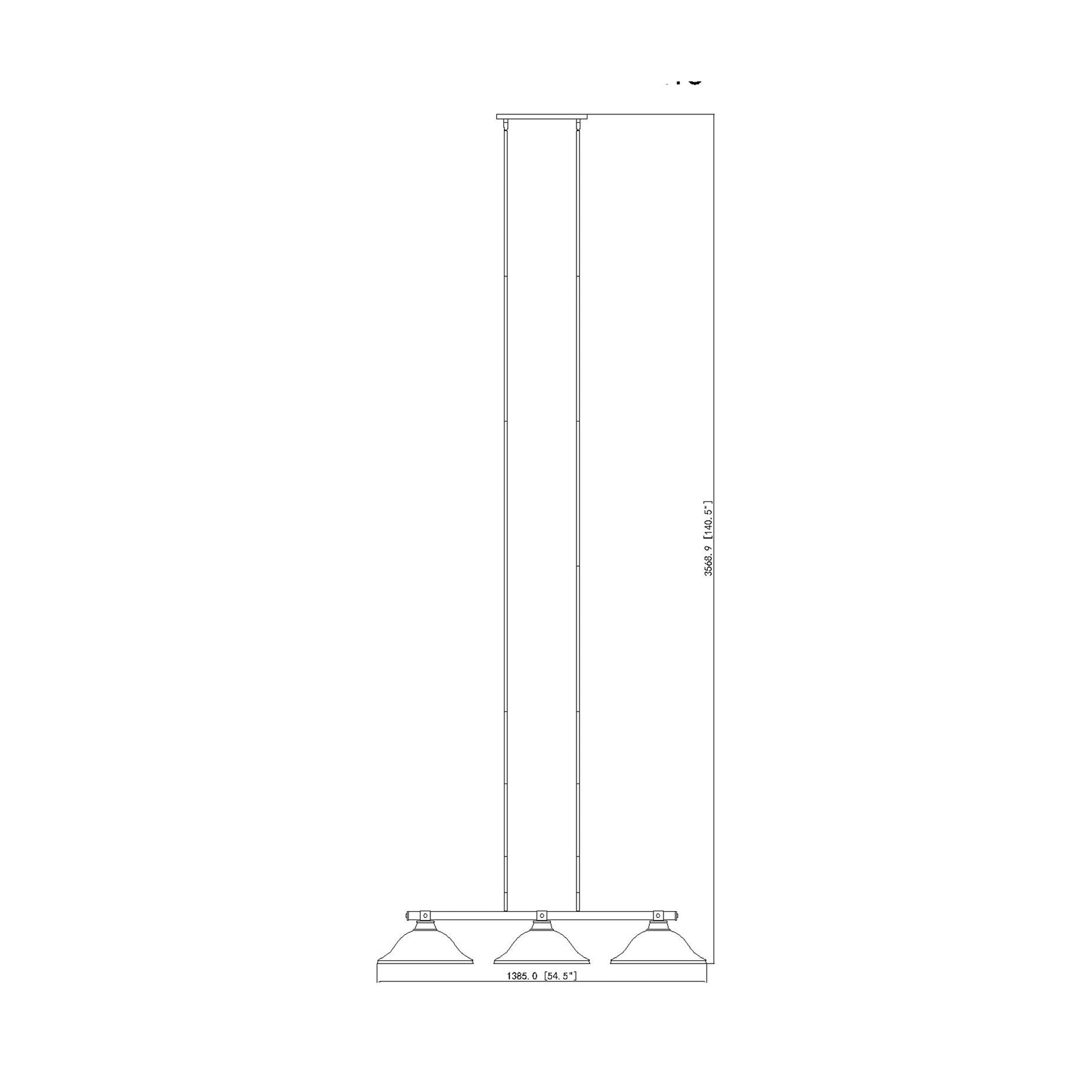Bronte Billiard Pendant Light - line drawing.