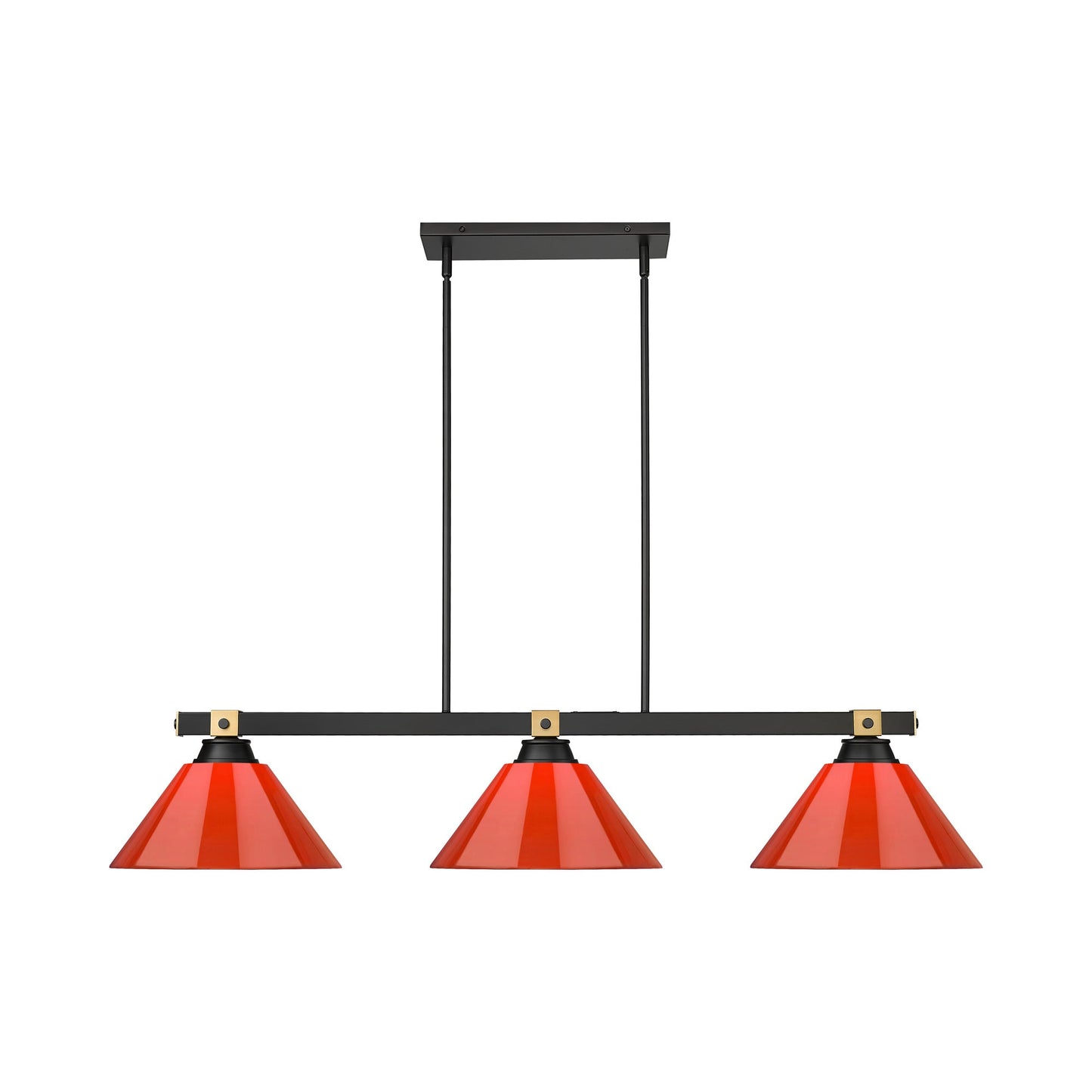 Bronte Cone Billiard Pendant Light in Red.
