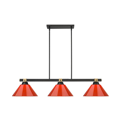 Bronte Cone Billiard Pendant Light in Red.