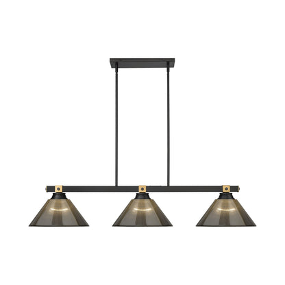 Bronte Cone Billiard Pendant Light in Smoke.