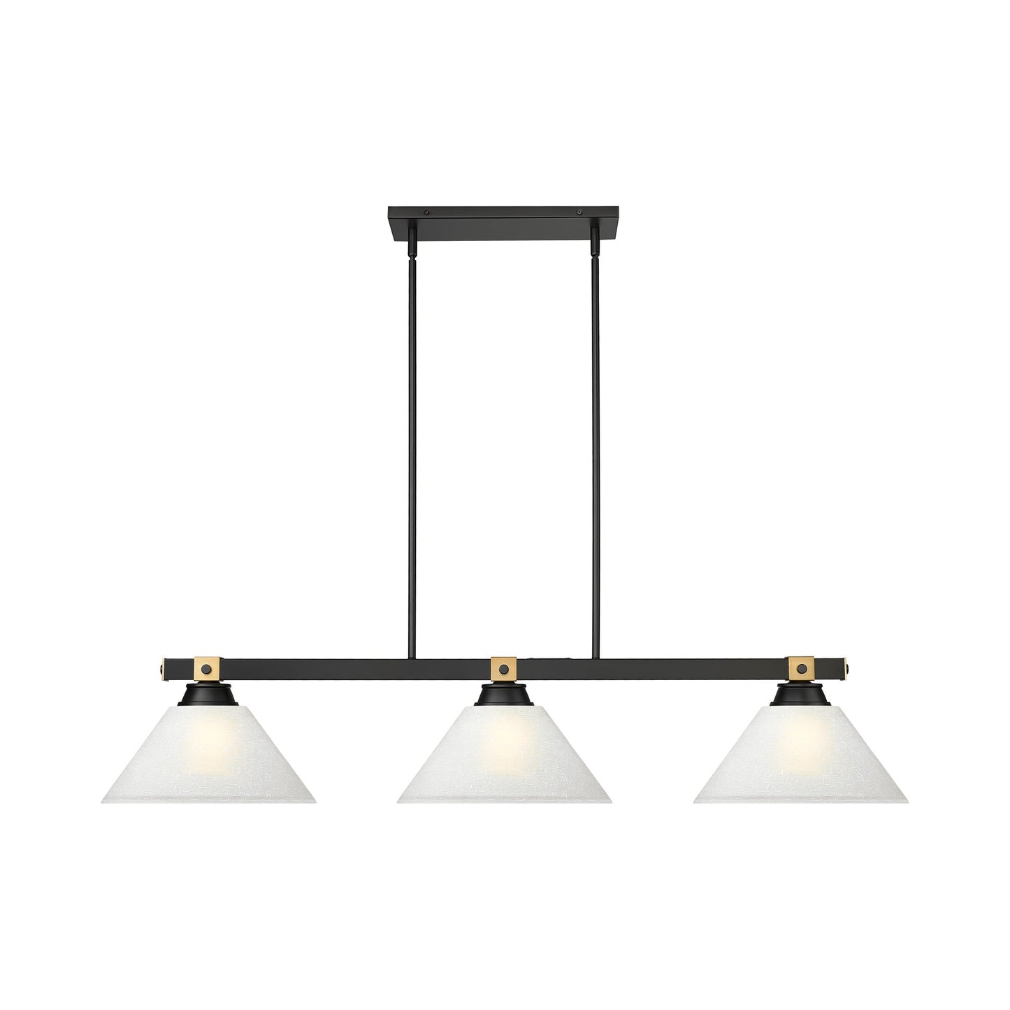 Bronte Cone Billiard Pendant Light in White Linen.