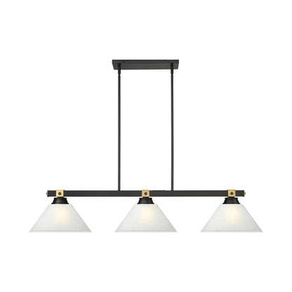 Bronte Cone Billiard Pendant Light in White Linen.