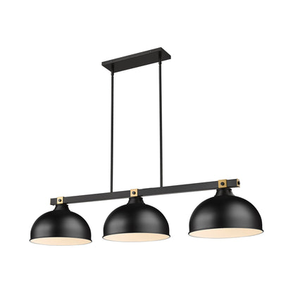 Bronte Dome Billiard Pendant Light in Matte Black (9.75-Inch).