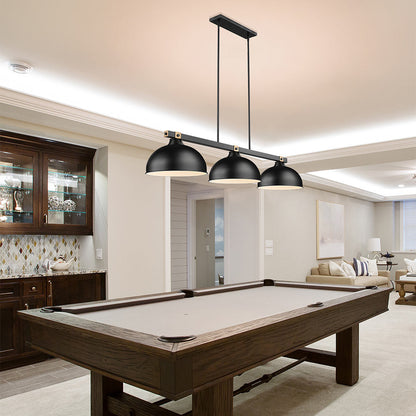 Bronte Dome Billiard Pendant Light in game room.