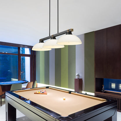 Bronte Dome Billiard Pendant Light in game room.