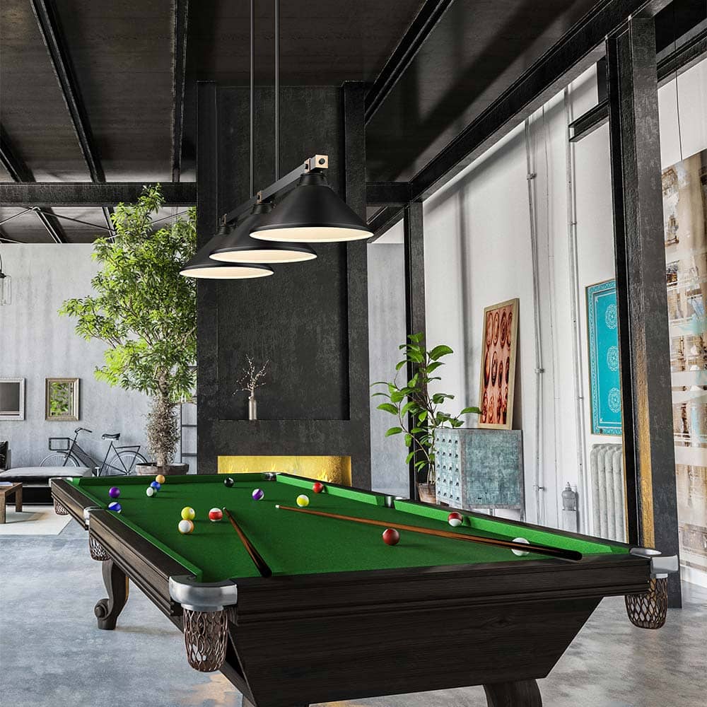 Bronte MB Billiard Pendant Light in game room.
