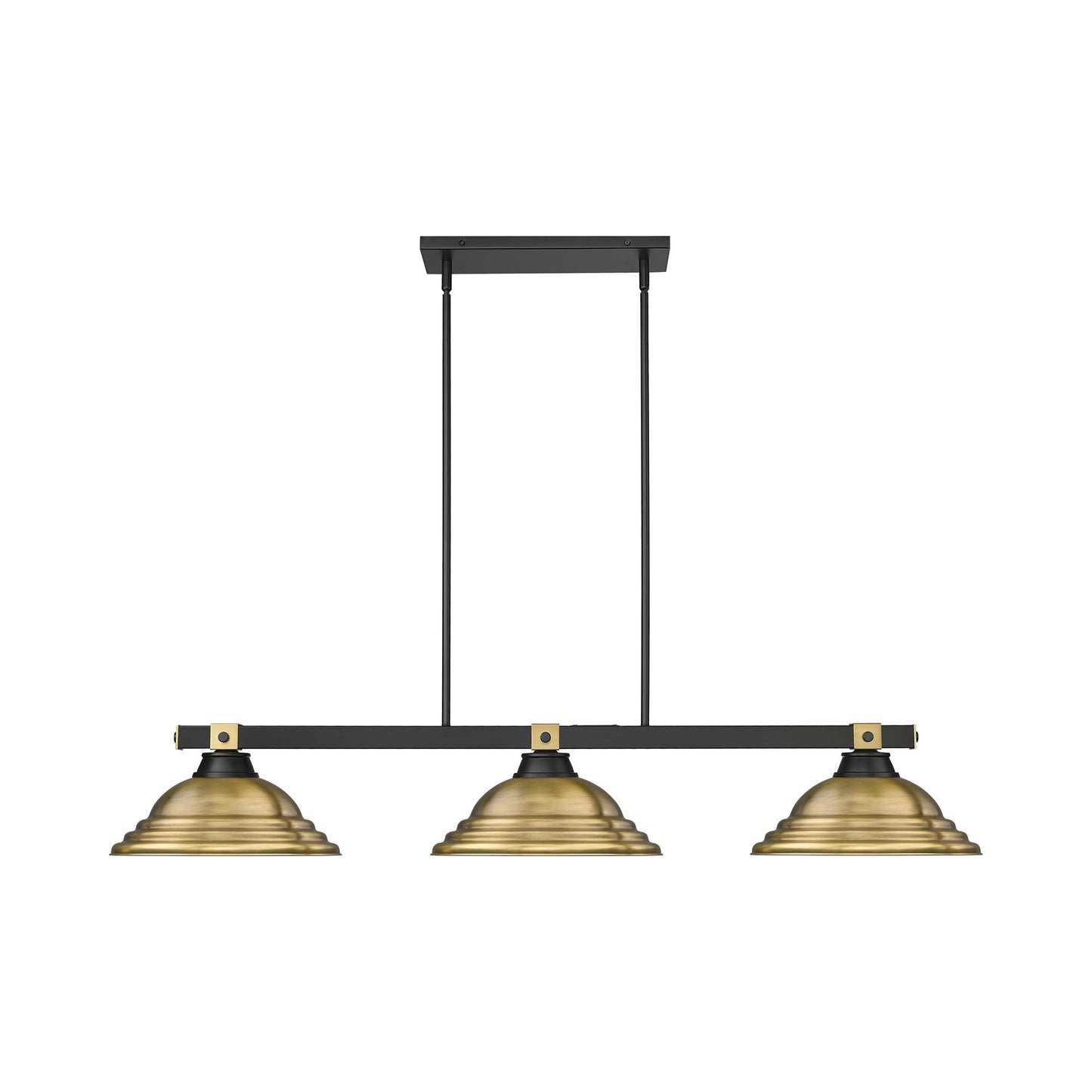 Bronte RB Billiard Pendant Light in Rubbed Brass.