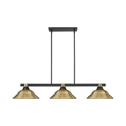 Bronte RB Billiard Pendant Light in Rubbed Brass.