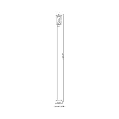 Brookside 536P Outdoor Post Light - line drawing.