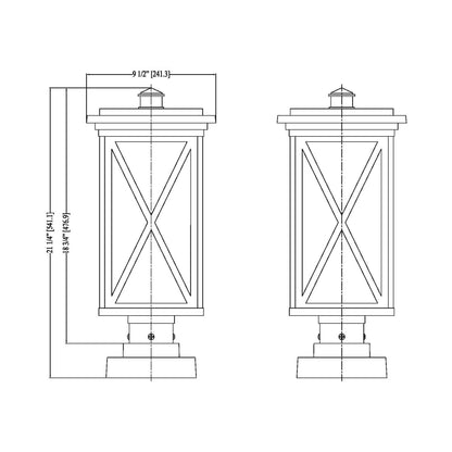 Brookside 583S Outdoor Pier Mount Light - line drawing.